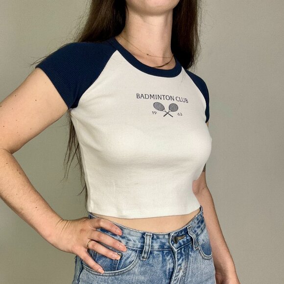 *Harlow Badminton Club Vintage Style Graphic Baby T Shirt - Picture 1 of 7